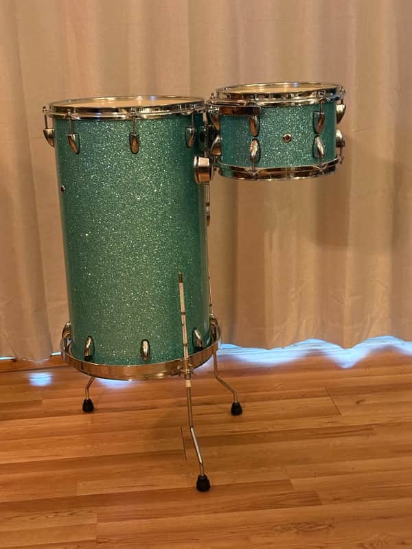 Handbuilt Cocktail Drum Kit 2008 - Turquoise Glitter image 1