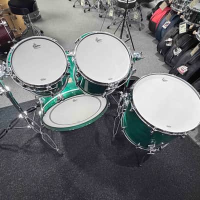 ~NEW!~ Gretsch USA Custom 4-Piece 10/12/16/22 Drum Kit Set in Caribbean Blue Gloss Lacquer with Square Badges image 6