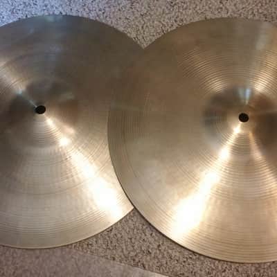 Sabian EARLY VINTAGE 14" PRE- AA Regular HI HAT CYMBALS 915 G / 1401 G / RARE BEAUTIFUL MATCHED PAIR image 3