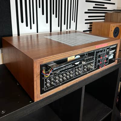Yamaha CR-1020 Natural Sound Stereo Receiver 1970s - Silver with Wood Cabinet image 9
