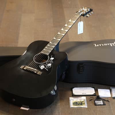 2022 Gibson Dave Mustaine Signature Songwriter Acoustic Guitar Black Ebony + COA OHSC image 1