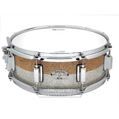 Rogers Powertone Limited Edition Snare Drum 14x5 Gold/Silver Two-Tone Lacquer image 3
