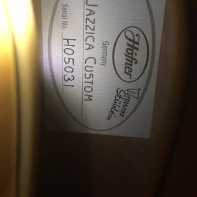 Hofner Jazzica Carved Top Jazz Guitar w/ Hardshell case- German made, very acoustically resonant image 8