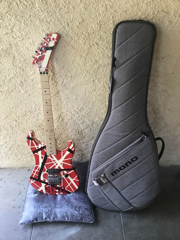 Fender EVH 5150 Guitar 2017 Red W/ white, black stripes image 1