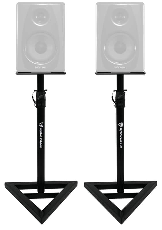 2) Rockville Adjustable Studio Monitor Speaker Stands For Behringer Studio 50USB image 1