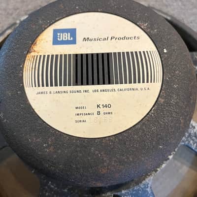 JBL K-140 15” Speaker 8 ohm 1970’s Made in the USA Black #1 image 2