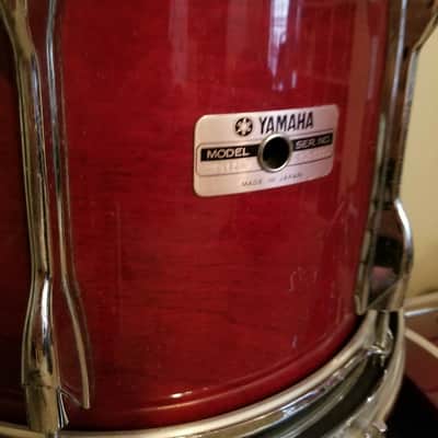 Yamaha Recording Custom Cherry 10x10, 10x12, 12x14, 14x16 Toms
16x22 Bass Drum Cherrywood 80's Japan Wine Walnut Color Recording Custom 80's Cherry Wood Cherrywood Wine image 5