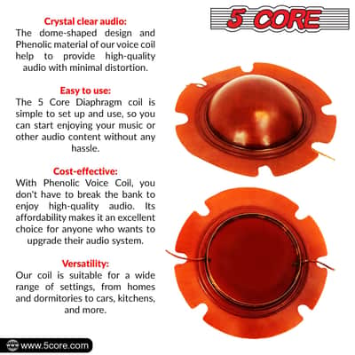 5Core 2 Inch Diaphragm Replacement 10 Pcs Phenolic Voice Coil 51mm + Kapton Former Diameter Horn image 2