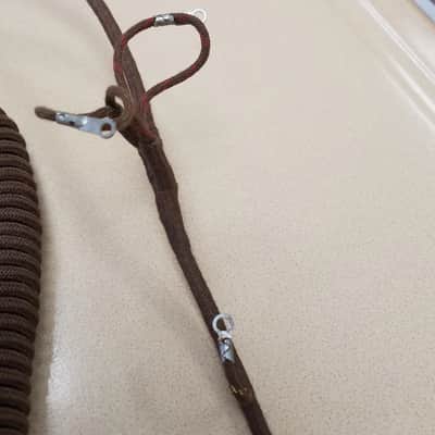 Western Electric Cloth-wrapped Microphone Headset cord coiled 1940s - Brown image 3