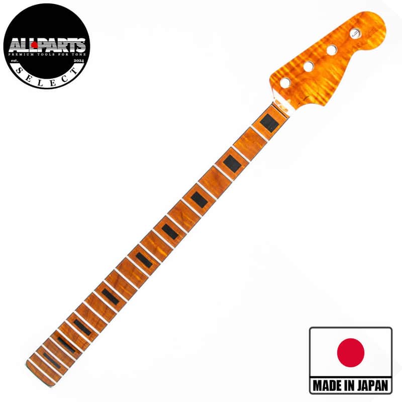 Allparts Select Tribute Series "Tom Sawyer" Replacement Jazz Bass Neck AAA+ Roasted Flame Maple - Licensed by Fender