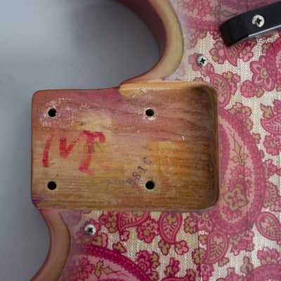 Fender  Telecaster Bass Pink Paisley Solid Body Electric Bass Guitar (1968), ser. #251376, original black tolex hard shell case. image 20