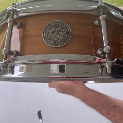 Dunnett/Stanton Moore Spirit of New Orleans snare drum Acacia 14 X 4.5 Unique hardware/adjustable Air vent and Throw-Off image 3