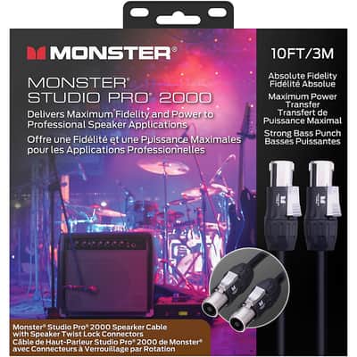 Monster Cable Prolink Studio Pro 2000 Speaker Cable with Speak-On Connectors Regular 10 ft. Black image 3