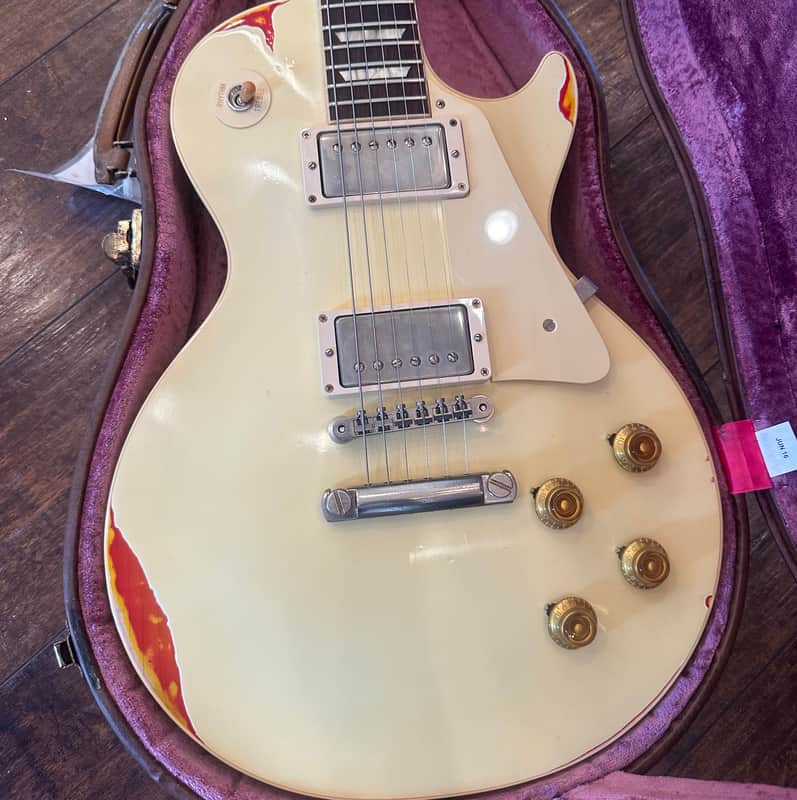 Gibson Les Paul 1958 Custom Shop 58 Historic R8 2017 - Aged ~ Cream Over Flame Top - "Painted-Over" series image 1
