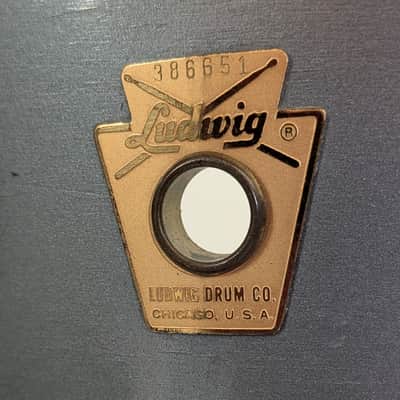 Ludwig Keystone Badge Drum Kit Late 1960's - Blue sparkle with Avedis Zildjian Old‑Stamp Cymbals image 6