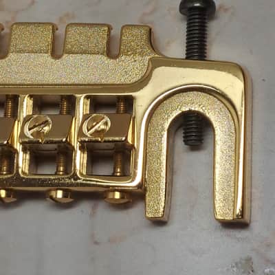 Ibanez Rare Vintage Short Stop Schaller Style Wraparound Guitar Bridge - Patent Pending Japan-70's - 90's - Gold Finish image 7
