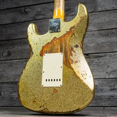 Fender Custom Shop 1961 Stratocaster Super Heavy Relic - 3A Rosewood Fingerboard, Gold Sparkle over 3-Tone Sunburst image 6