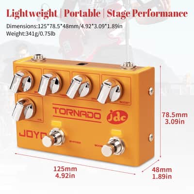 JOYO R-21 TORNADO Dual Channel Overdrive + Boost 4 Guitar or Bass Pedal Independent Foot-switch image 7