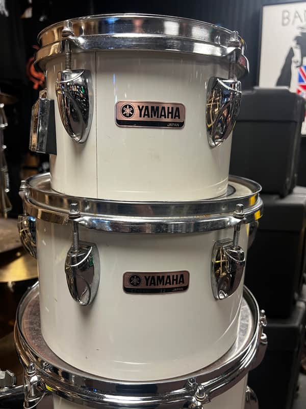 Yamaha RECORDING CUSTOM 8” & 10” CONCERT TOMS 1990’s  - White image 1