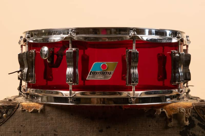 1970s Ludwig 5x14 Red Vistalite Snare Drum image 1