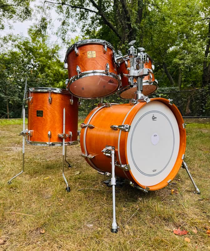 Yamaha Custom Absolute Bop Jazz Drum Set 10x7, 12x8 toms , 14x14 floor, 18x14 Vintage Natural Maple bass, Birch toms Gold badge MIJ image 1