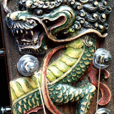 Blueberry Handmade Dreadnought Acoustic Guitar Dragon Motif Built to Order image 11