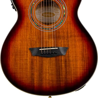 Washburn EA55G Mini Jumbo Acoustic-Electric Guitar, Koa Top, Koa Burst image 2