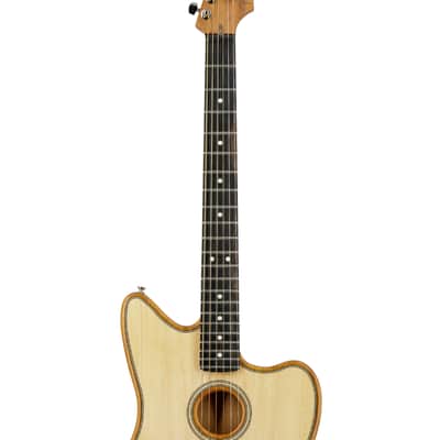 Fender American Acoustasonic Jazzmaster Acoustic Guitar w/bag, Ebony FB, Natural, US233XXXX image 6