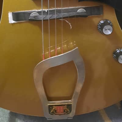 Hagstrom HJ500 Vintage Series Gold Top Jazz Hollowbody Guitar Sweden image 4
