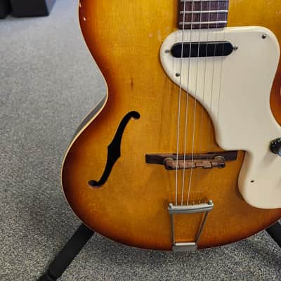 Vintage 1965 Epiphone (Kalamazoo) Granada E444T Thinline Archtop Electric Guitar - Sunburst with Gibson Case image 4