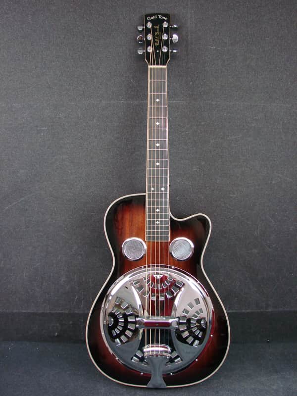 Gold Tone PBR-CA Paul Beard Signature Round Neck Resonator w/ Cutaway, Electronics Two Tone Tobacco image 1