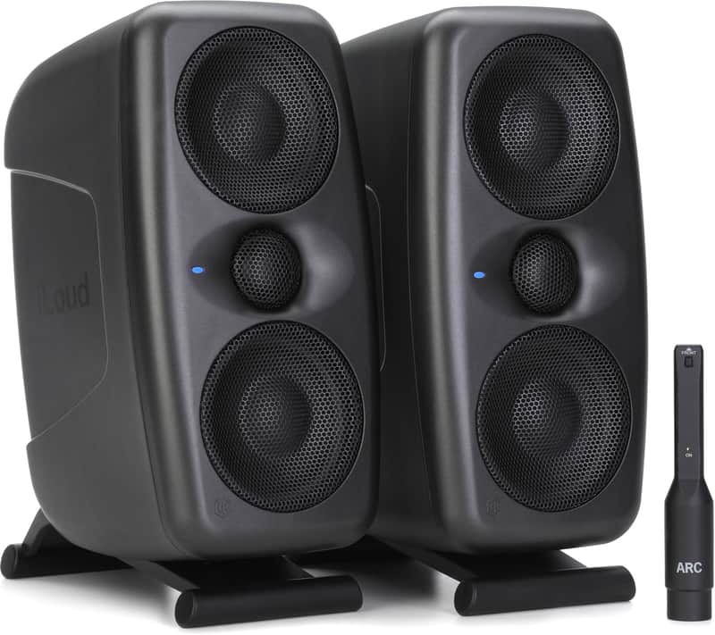 IK Multimedia iLoud MTM MKII Powered Studio Monitor Pair - Black (2-pack) Bundle image 1