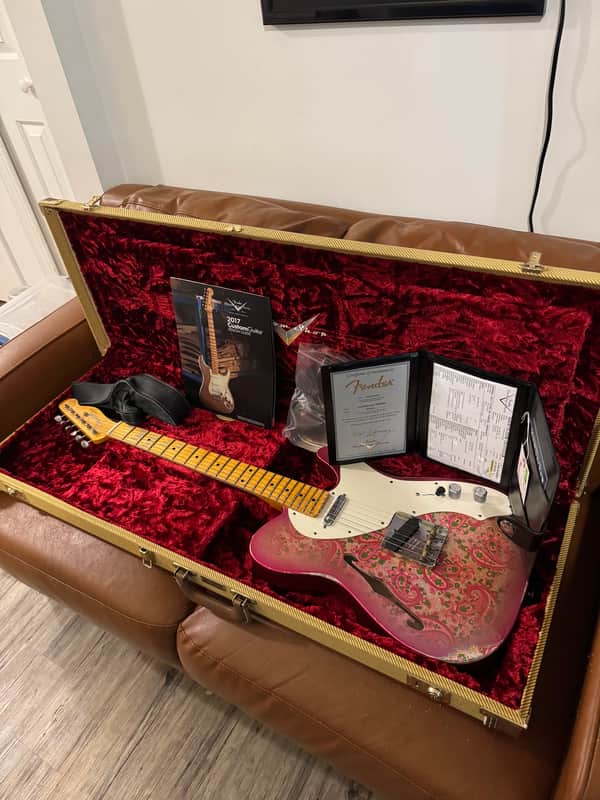 Fender Custom Shop Limited 50’s Thinline Telecaster Relic 2018 - Pink Paisley Relic image 1