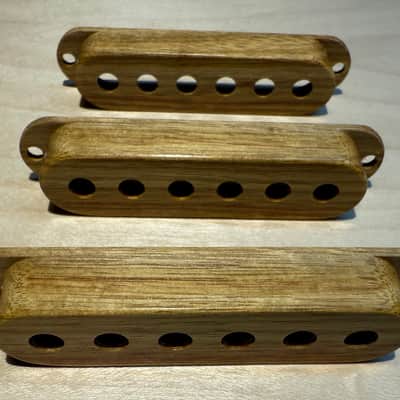 Strat single coil wood pickup cover set image 5