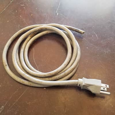 Kawasaki one (1) 117V Grounded Power Cord Electric Cable cut Japan Vintage non-polarized grey 1940s-1960s image 2