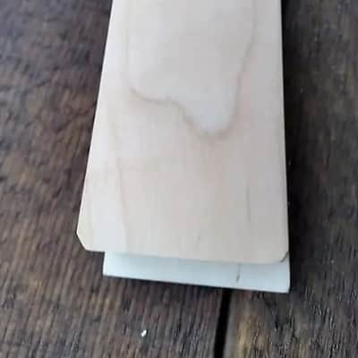 24 SHARK FIN BANANA NECK MAPLE GUITAR NECK WITH FLOYD ROSE NUT INSTALLED DIY NECK image 7