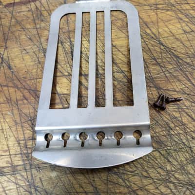 RARE Vintage Pre War 1939 Harmony Sears and Roebuck Silvertone Stella Parlor Cowboy Guitar Tailpiece Luthier Parts image 5