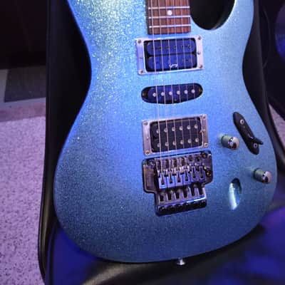 Ibanez S470 Sparkle Blue Custom paint with upgraded middle pickup. image 2