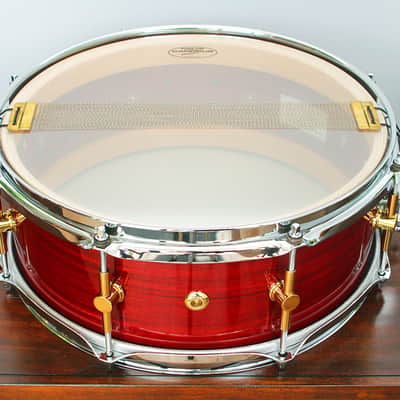 Canopus Mahogany 5.5" x 14" Snare Drum w/ VIDEO! MH-1455 Light Bordeaux Lacquer image 6