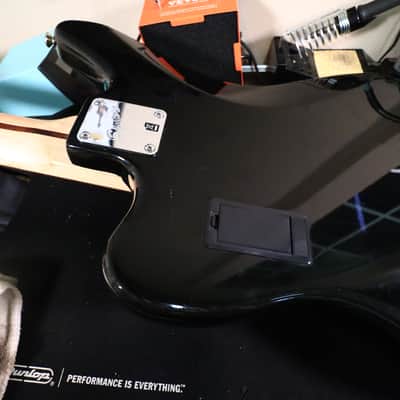 Squier Vintage Modified Jaguar Electric Active Bass Guitar Special Black image 21