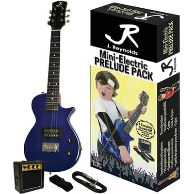J. Reynolds JRPKLPSBL Single Cutaway Les Paul Body Style Kids 1/2 Size Mini Electric Guitar Package image 1