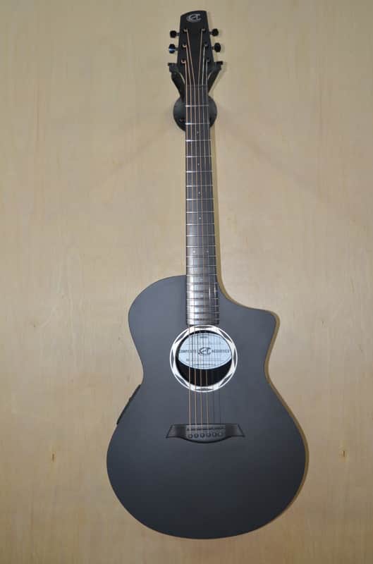 Composite Acoustics OX RAW ELE Acoustic-Electric Guitar Black Carbon Fiber image 1