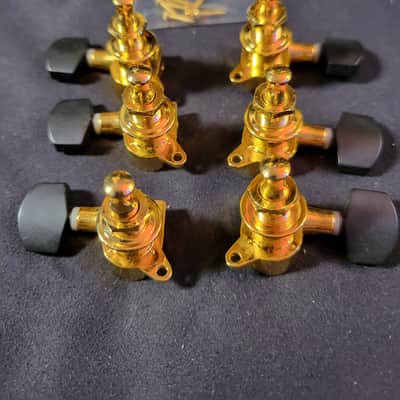Unbranded 3 A Side Guitar Tuners Black / Gold image 3