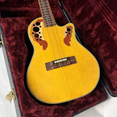 Ovation Tenor Electric / Acoustic Cutaway Ukulele UAE-148 Natural Spruce W/ Premium Hard Case image 15