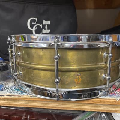 Ludwig 1930s heavy brass, black beauty shell snare drum image 3