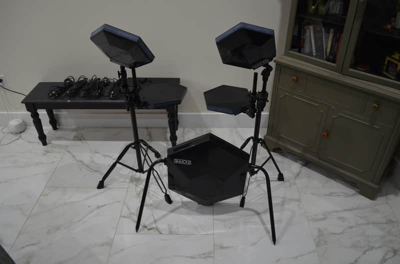 Vintage 1984 Simmons SDS 1000 Black 5 Piece Drum Set w/ Original Hardware and Module