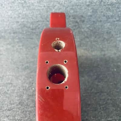 Red Single Humbucker Guitar Body, String Through Design image 5