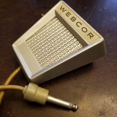 Webcor A-2945-1 Crystal Harp Mic Space-Age MCM 1950s Grey Steel & Silver Foil Grille image 1