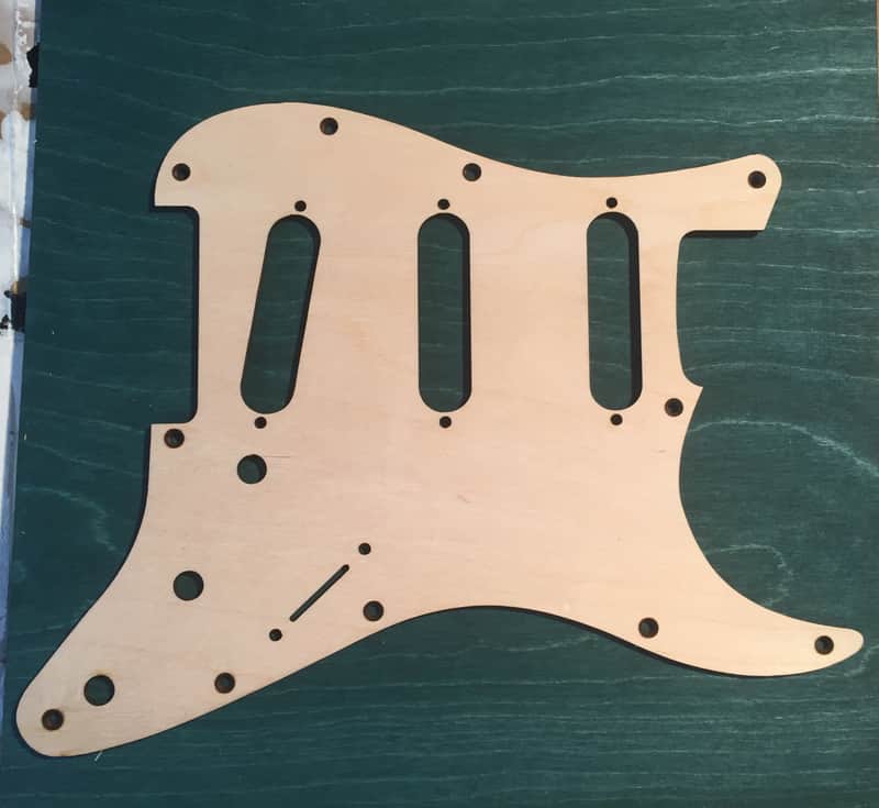raw blank wood laser cut pickguard for Stratocaster plus guitar case sticker image 1