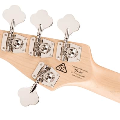 Squier Affinity Series Active Jazz Bass V, Maple Fingerboard, Black Pg, Black Metallic image 5